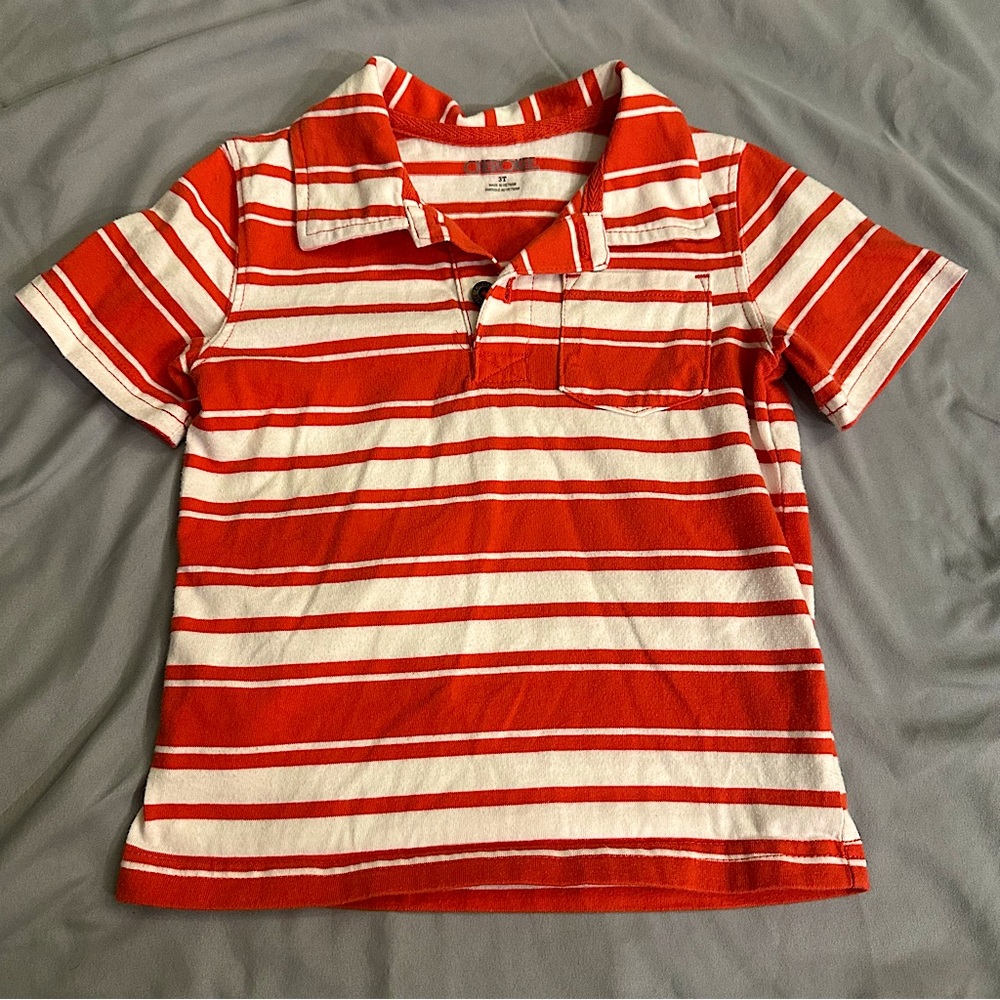 Cherokee - Polo - Orange & White - Sz: 3T